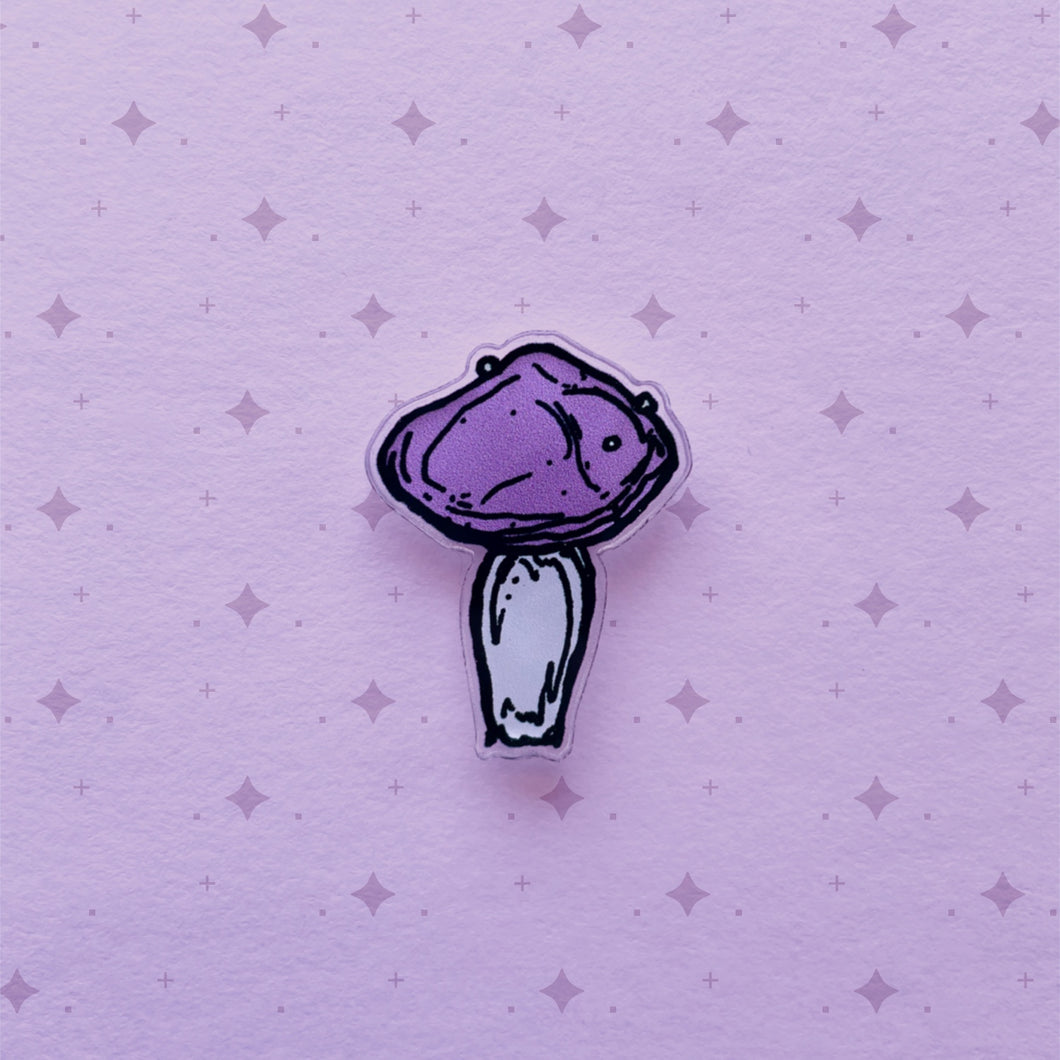 mushroom ❀ acrylic pin
