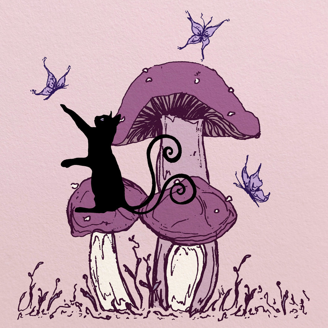 mushroom forest print